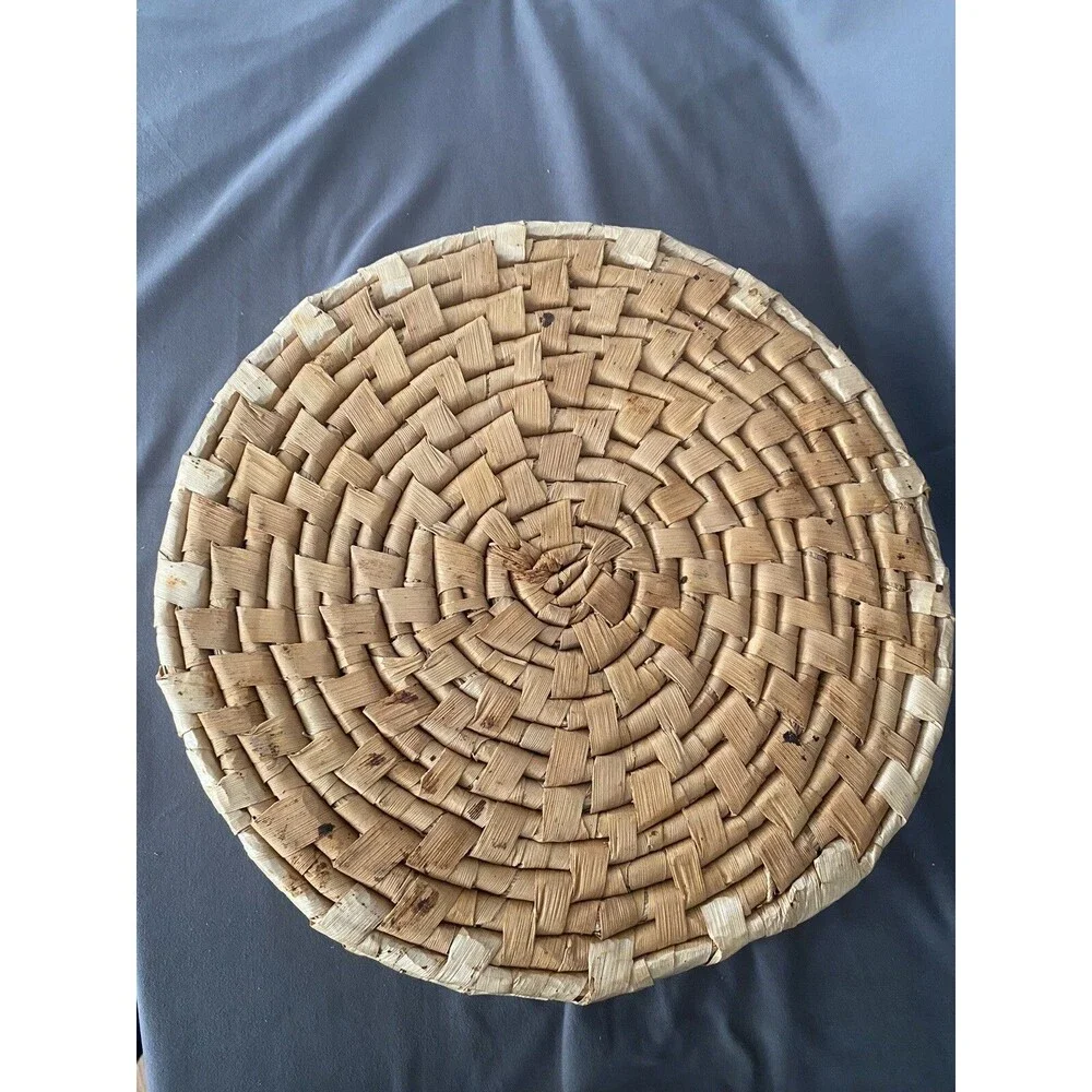 Woven Rattan Wicker 12” Round Place Matt Set Of 4 Straw Boho Table Setting Decor